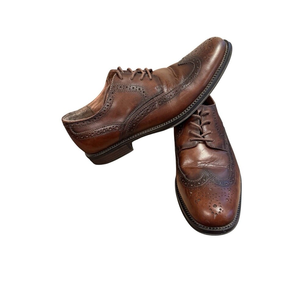59NP51525 MS50 WINGTIP MEN'S SHOES 9 M‎ MAHOGANY BROWN LEATHER JOHNSTON MURPHY